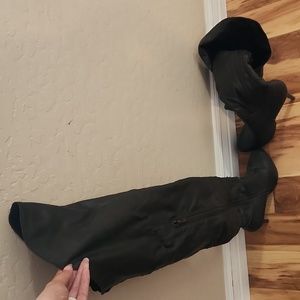 Brown thigh high boots